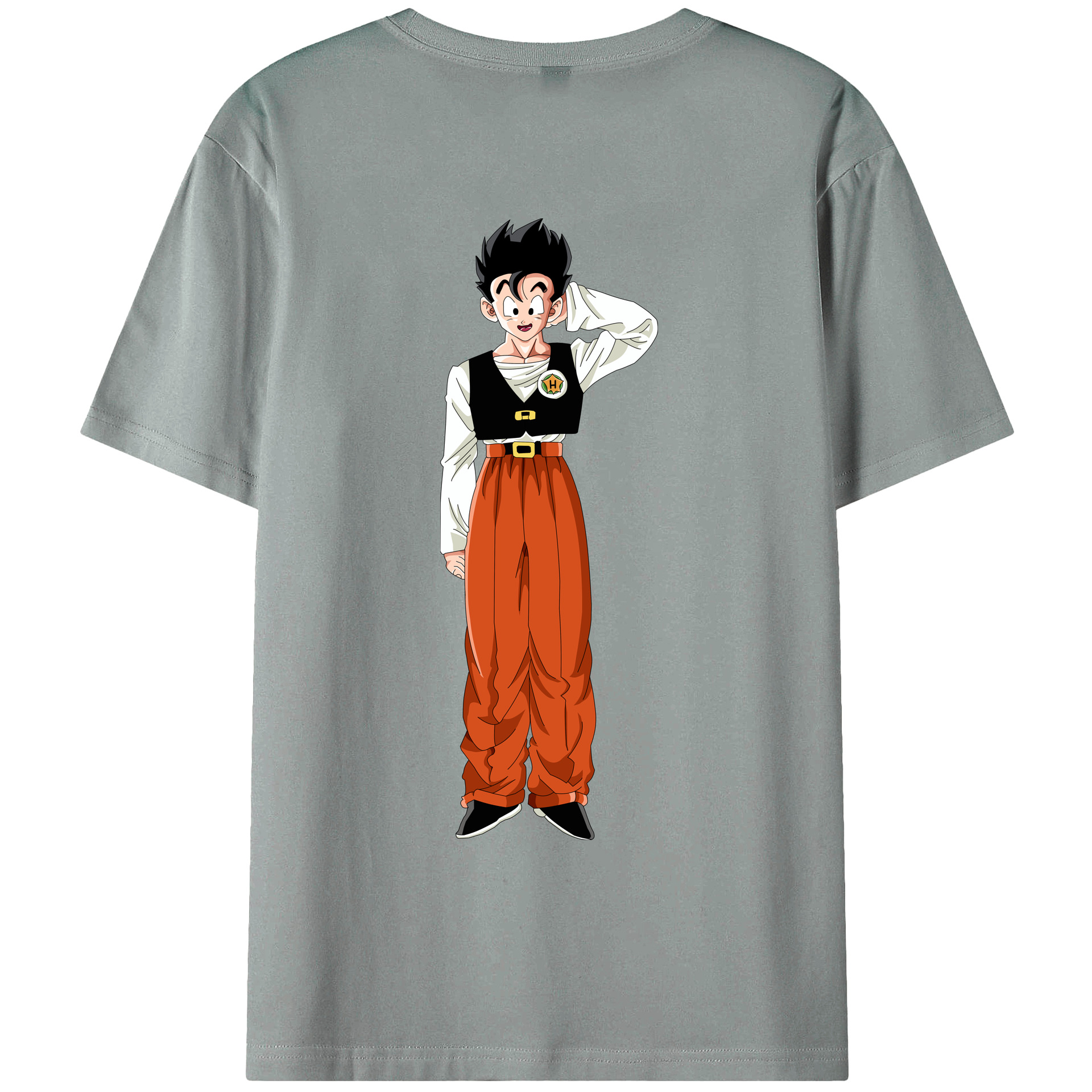 （画像用） ドラゴンボール 孫 悟飯（そんごはん）DRAGON BALL Son Gohan 綿100％ メンズ半袖Tシャツ（バックプリント） 通気性